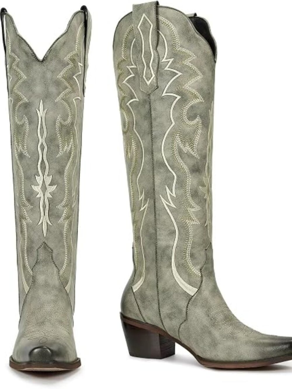 Cowboy Boots for Women Knee High, Low Heeled Stable and Comfortable